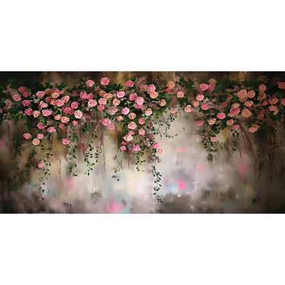 Cascading Roses, Wide Fabric Backdrop