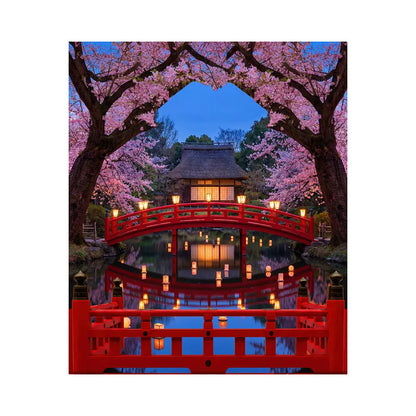 Cherry Blossom Backdrop, Asian Decor Fabric Background Alba Backgrounds