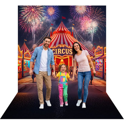 Circus Big Top Backdrop, Amusements, Side Shows, Fabric Background Alba Backgrounds