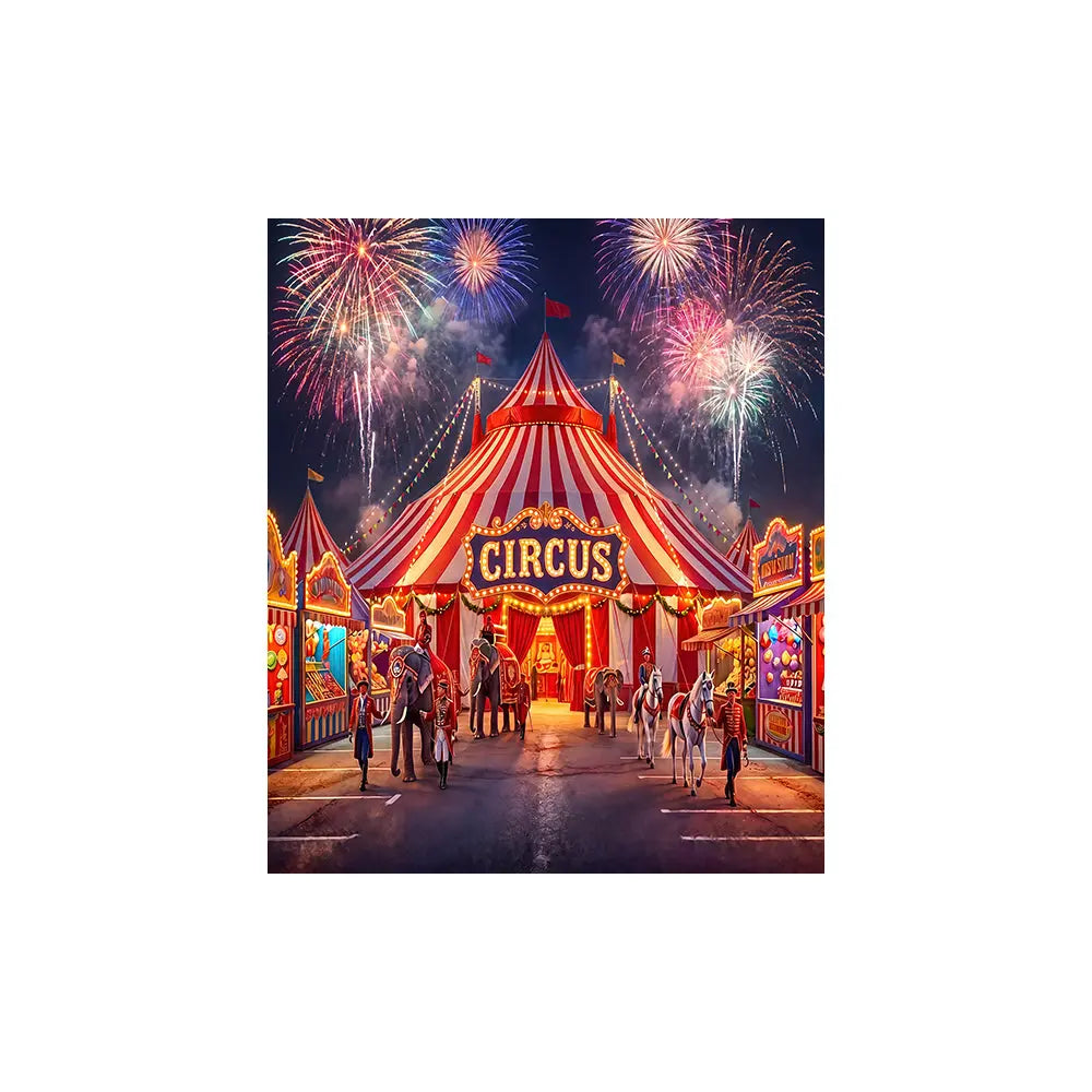 Circus Big Top Backdrop, Amusements, Side Shows, Fabric Background Alba Backgrounds