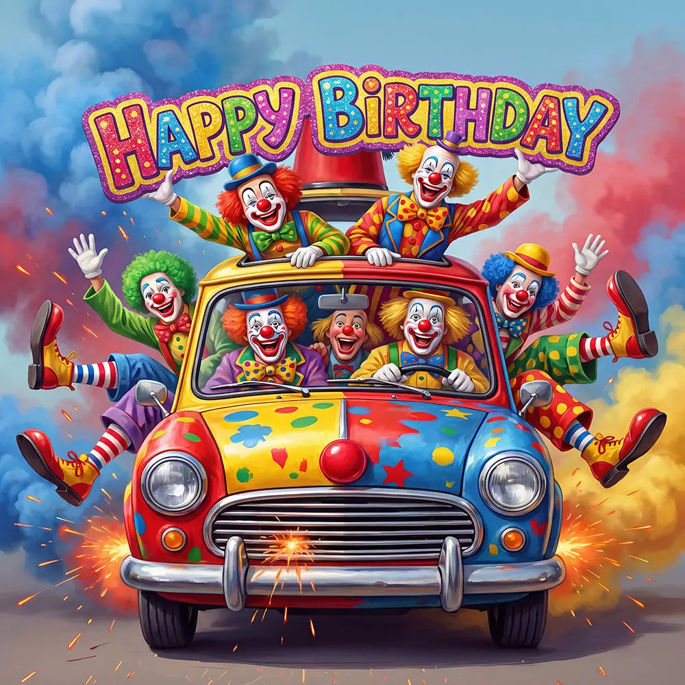 Clown Car Backdrop, Circus Fabric Background Alba Backgrounds