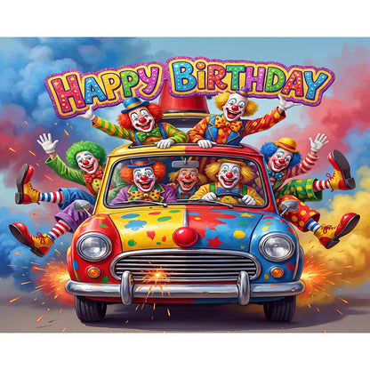 Clown Car Backdrop, Circus Fabric Background Alba Backgrounds