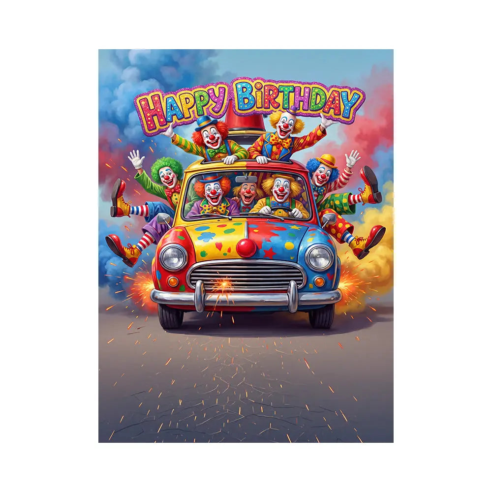 Clown Car Backdrop, Circus Fabric Background Alba Backgrounds