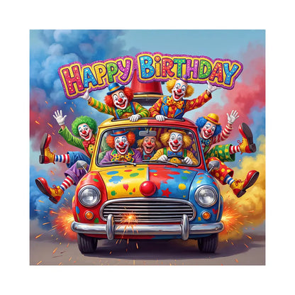 Clown Car Backdrop, Circus Fabric Background Alba Backgrounds