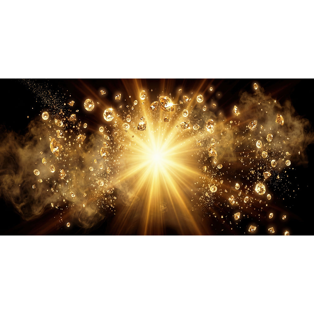 Gold Diamond Burst Photography Backdrop | Luxury Formal Event, Wide Fabric Background