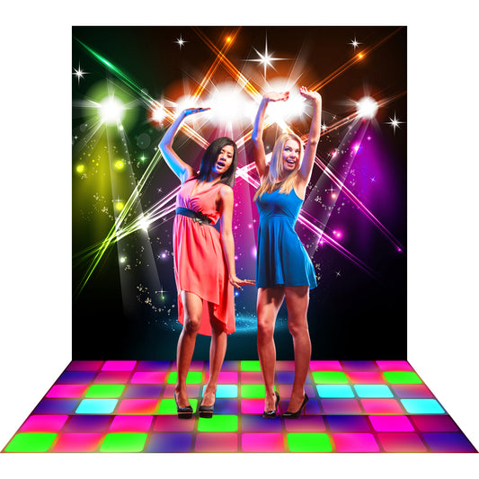 Disco Lights Party Backdrop