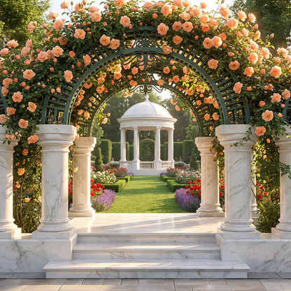 Garden Arch Backdrop, Floral Arch, Fabric Photo Background Alba Backgrounds