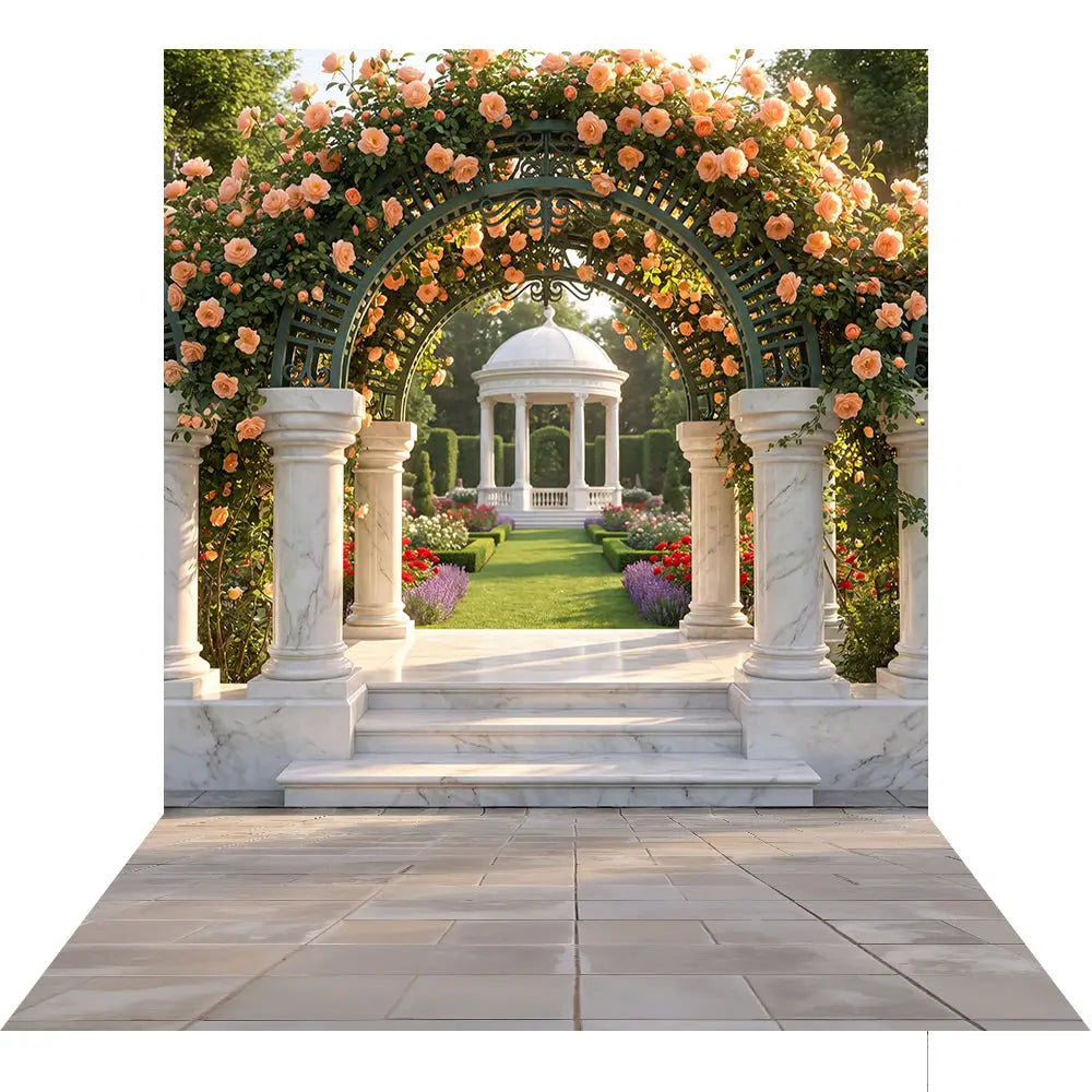 Garden Arch Backdrop, Floral Arch, Fabric Photo Background Alba Backgrounds