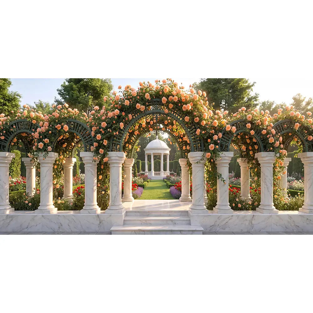 Garden Arch Backdrop, Floral Arch, Fabric Photo Background Alba Backgrounds