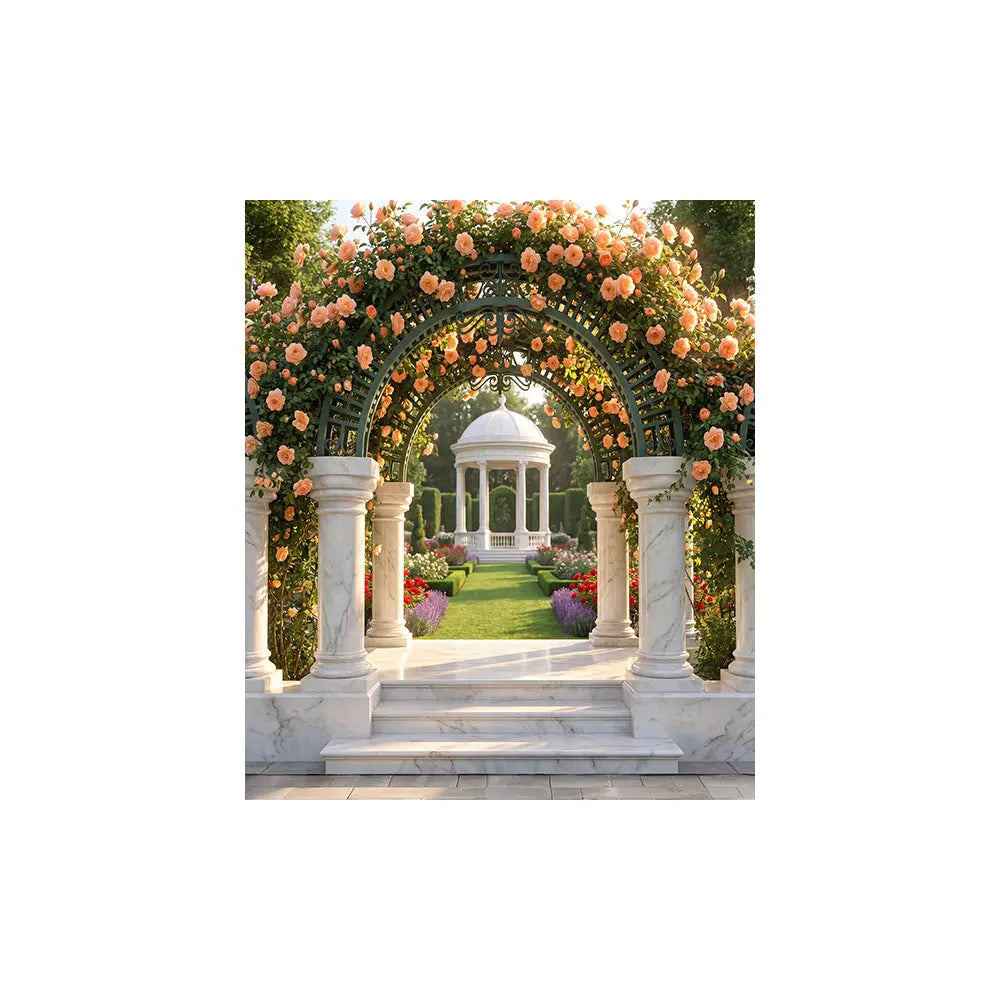 Garden Arch Backdrop, Floral Arch, Fabric Photo Background Alba Backgrounds