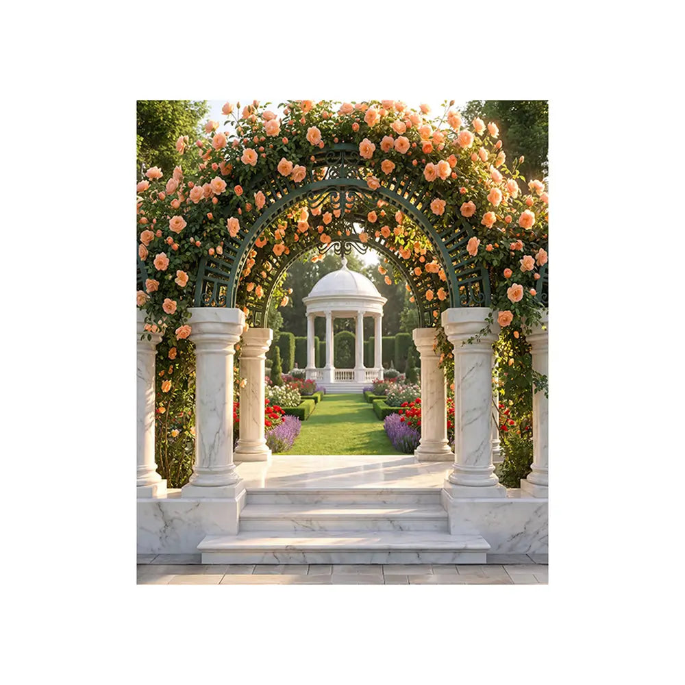 Garden Arch Backdrop, Floral Arch, Fabric Photo Background Alba Backgrounds