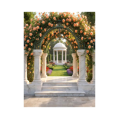 Garden Arch Backdrop, Floral Arch, Fabric Photo Background Alba Backgrounds