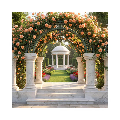 Garden Arch Backdrop, Floral Arch, Fabric Photo Background Alba Backgrounds