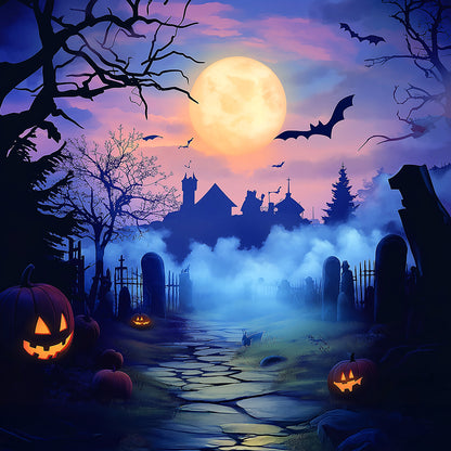 Haunted Castle Halloween Party Photography Backdrop