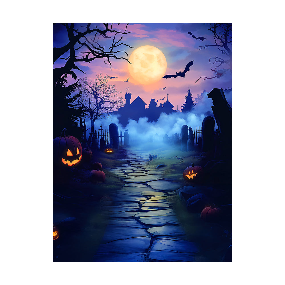 Haunted Castle Halloween Party Photography Backdrop