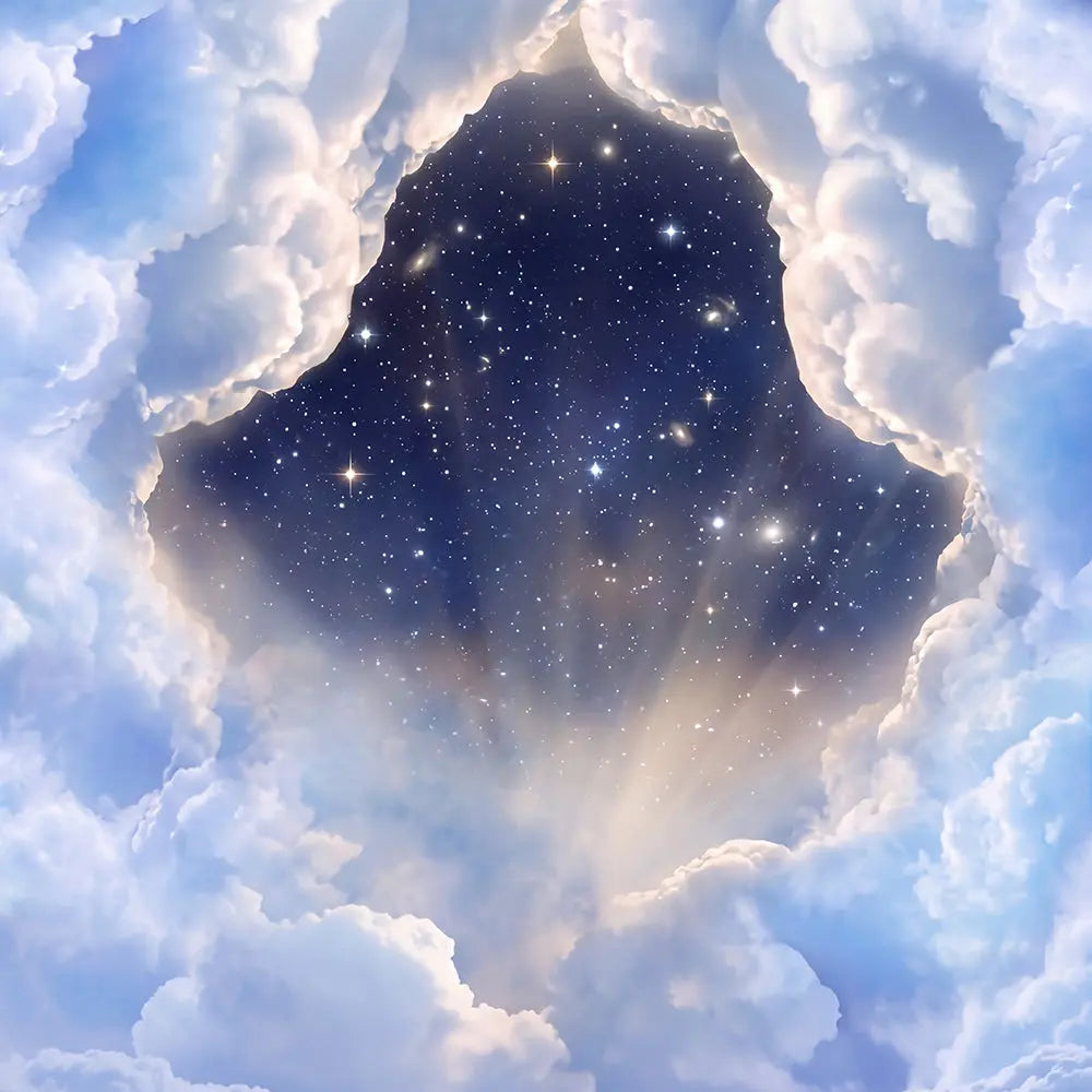 Heavenly Cloud & Star Photography Backdrop: Church Photo Shoot Alba Backgrounds