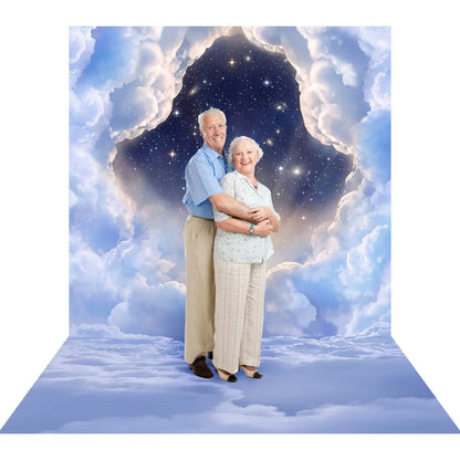 Heavenly Cloud & Star Photography Backdrop: Church Photo Shoot Alba Backgrounds