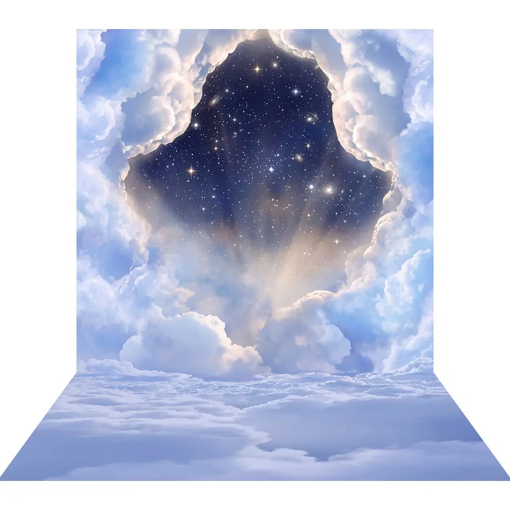 Heavenly Cloud & Star Photography Backdrop: Church Photo Shoot Alba Backgrounds