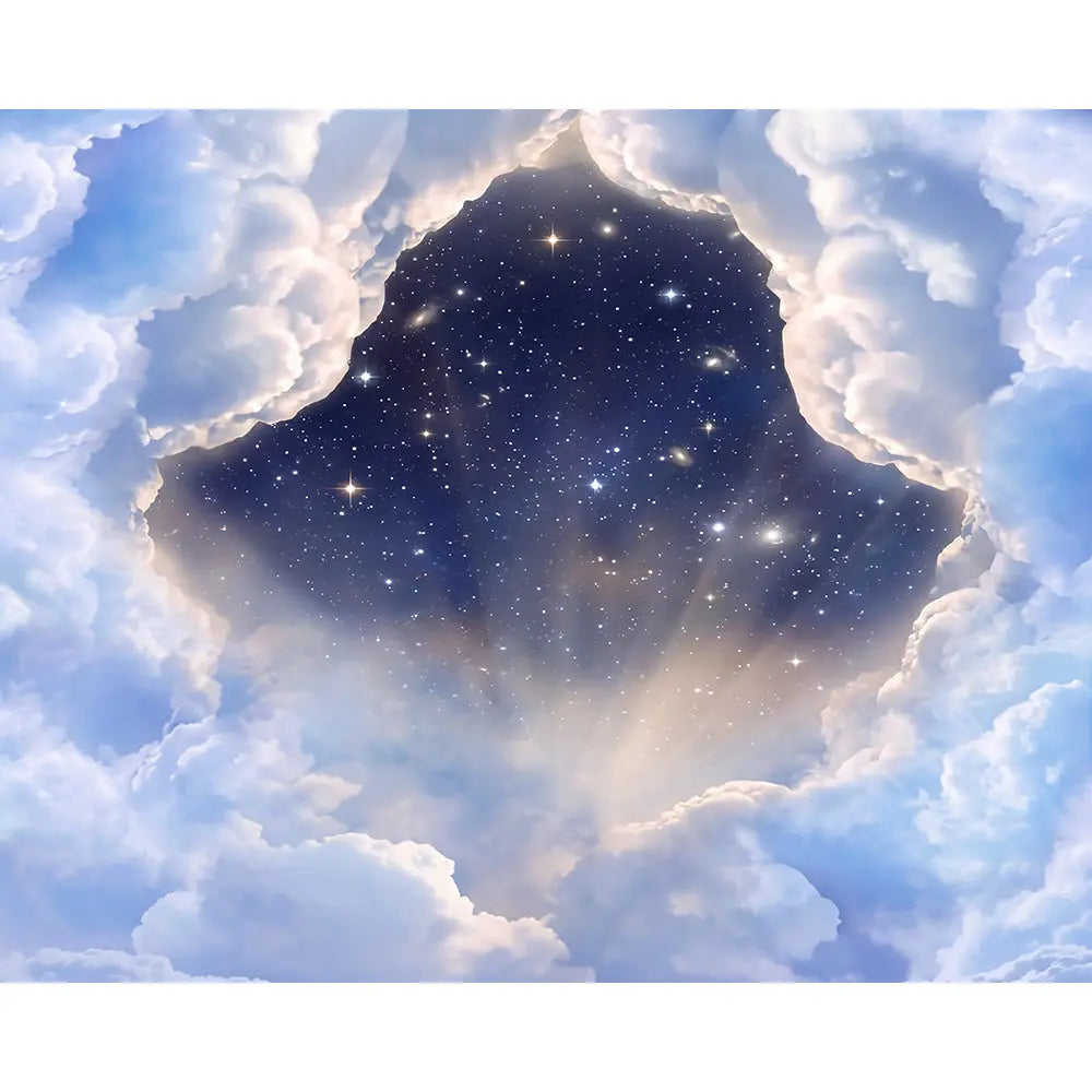 Heavenly Cloud & Star Photography Backdrop: Church Photo Shoot Alba Backgrounds
