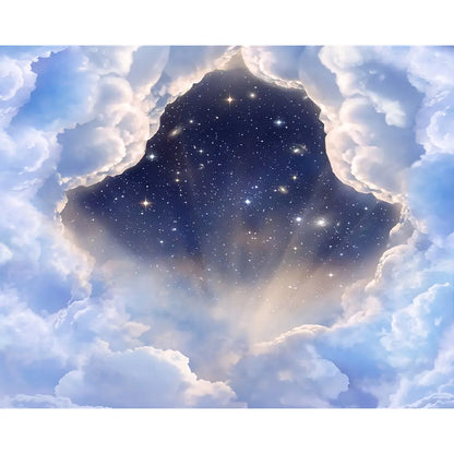 Heavenly Cloud & Star Photography Backdrop: Church Photo Shoot Alba Backgrounds