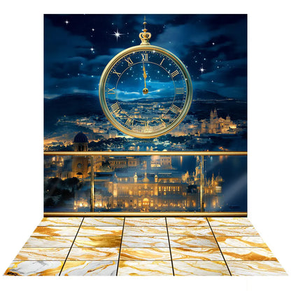 Meet me at Midnight Backdrop Gold Clock Alba Backgrounds