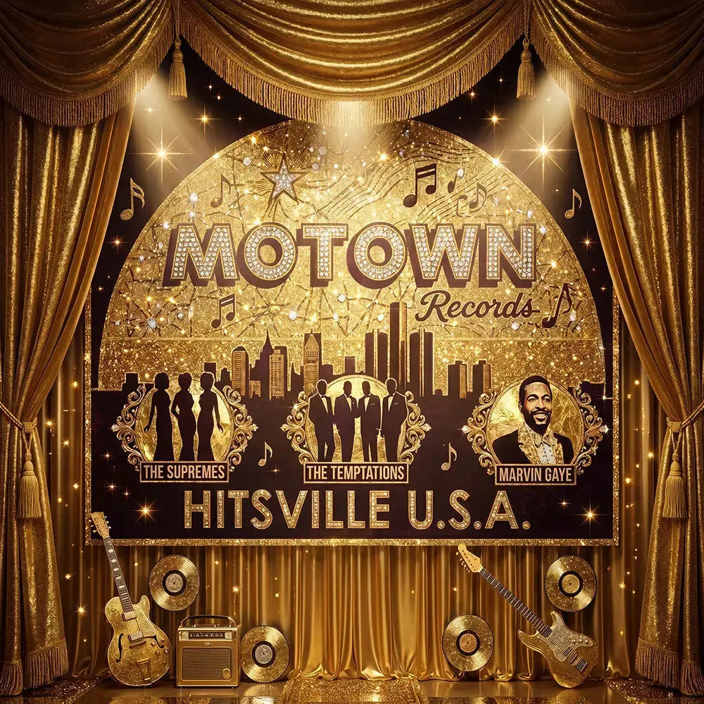 Motown Backdrop: 1960s Music Party Decor Alba Backgrounds