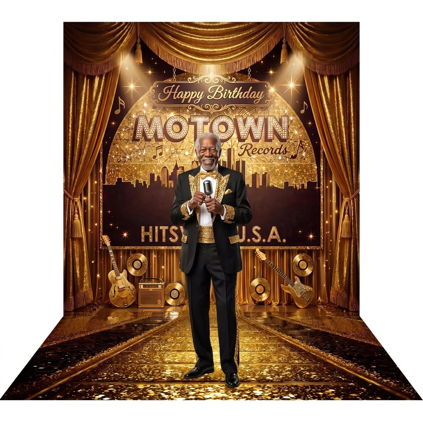 Motown Backdrop: 1960s Music Party Decor Alba Backgrounds
