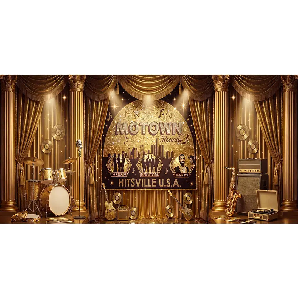 Motown Backdrop: 1960s Music Party Decor Alba Backgrounds