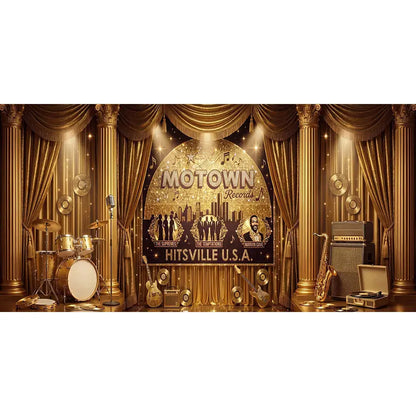 Motown Backdrop: 1960s Music Party Decor Alba Backgrounds
