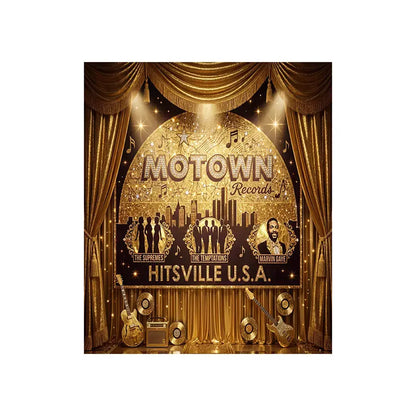 Motown Backdrop: 1960s Music Party Decor Alba Backgrounds