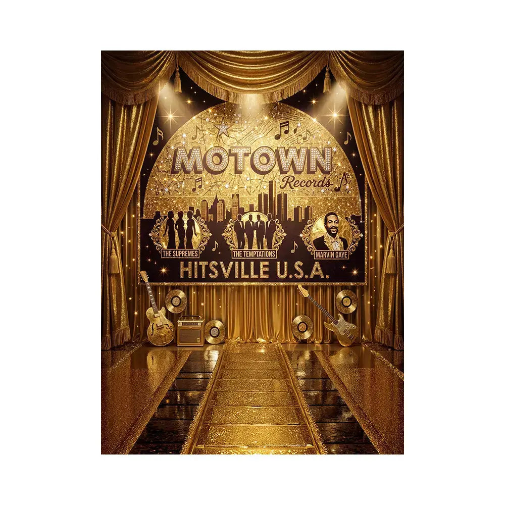 Motown Backdrop: 1960s Music Party Decor Alba Backgrounds