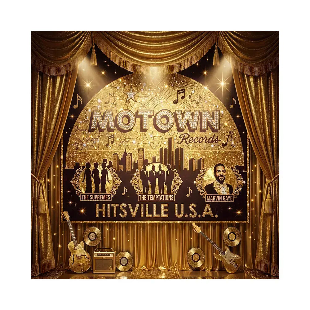 Motown Backdrop: 1960s Music Party Decor Alba Backgrounds