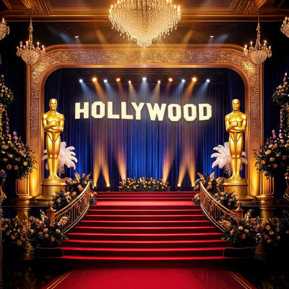 Oscars Hollywood Stage Backdrop: Awards Night Photo Fabric Background Alba Backgrounds