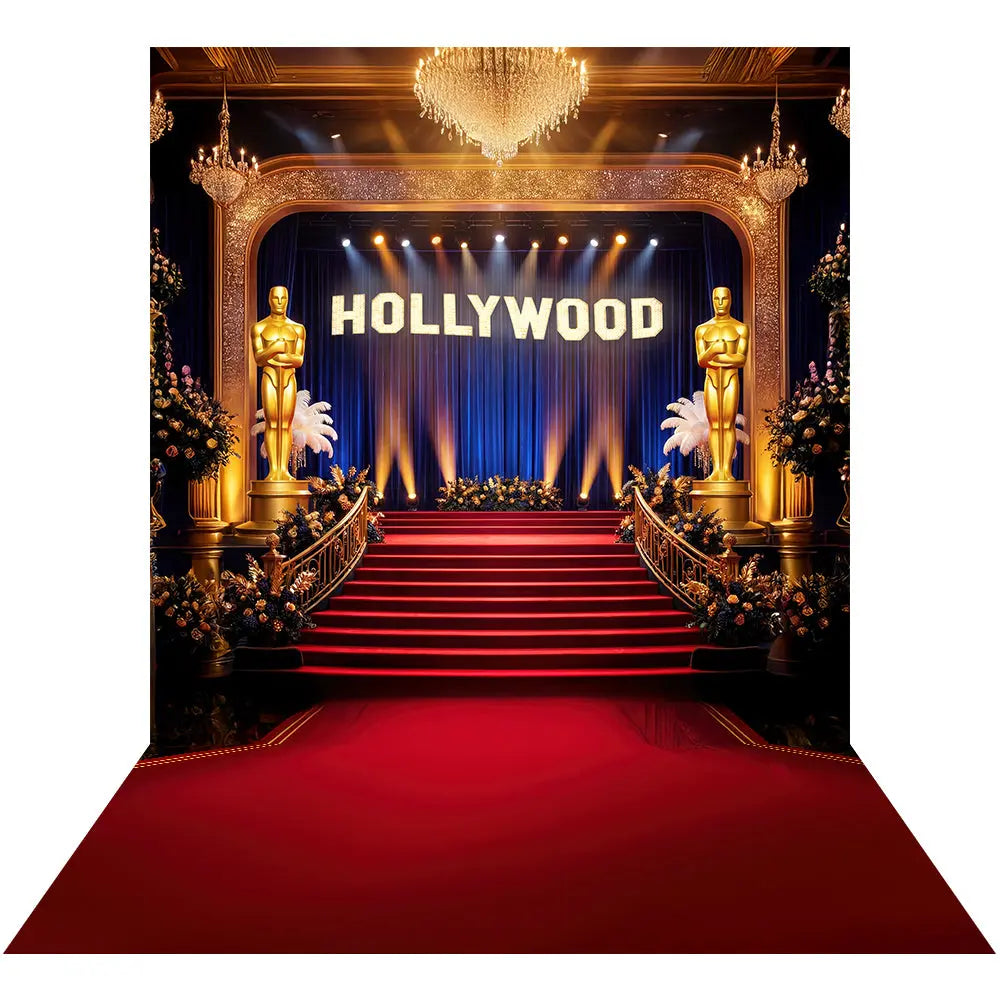 Oscars Hollywood Stage Backdrop: Awards Night Photo Fabric Background Alba Backgrounds
