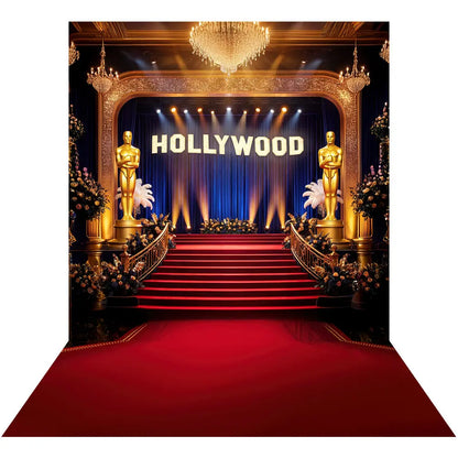 Oscars Hollywood Stage Backdrop: Awards Night Photo Fabric Background Alba Backgrounds