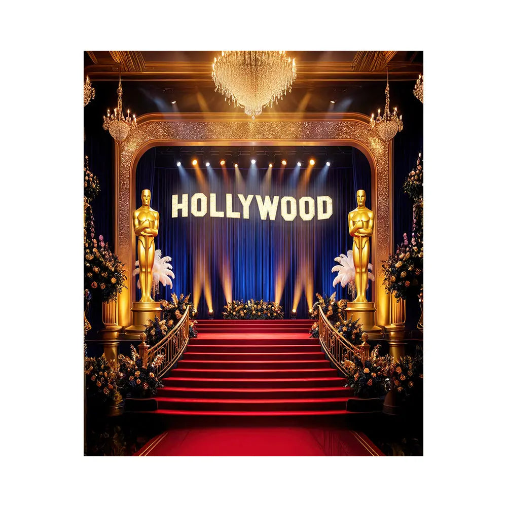 Oscars Hollywood Stage Backdrop: Awards Night Photo Fabric Background Alba Backgrounds