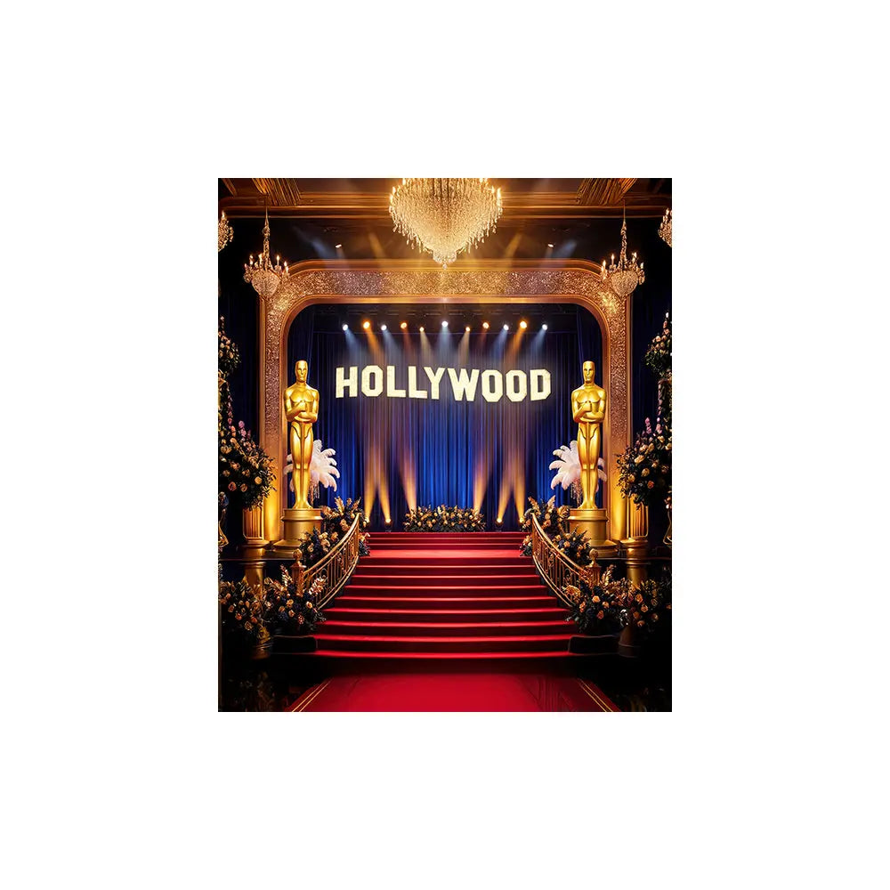 Oscars Hollywood Stage Backdrop: Awards Night Photo Fabric Background Alba Backgrounds