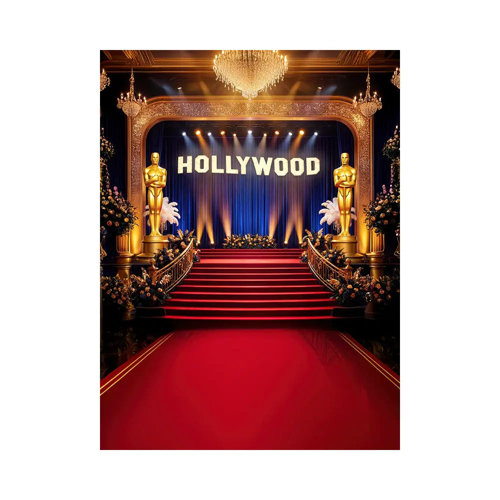 Oscars Hollywood Stage Backdrop: Awards Night Photo Fabric Background Alba Backgrounds