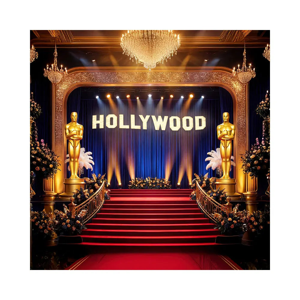 Oscars Hollywood Stage Backdrop: Awards Night Photo Fabric Background Alba Backgrounds