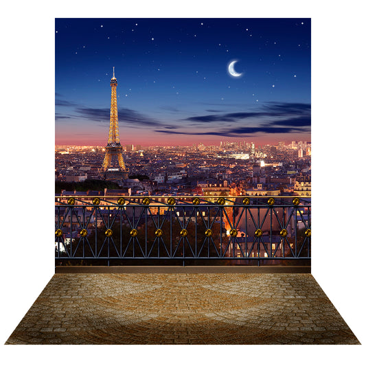 Eiffel Tower At Dusk Photo Backdrop Background