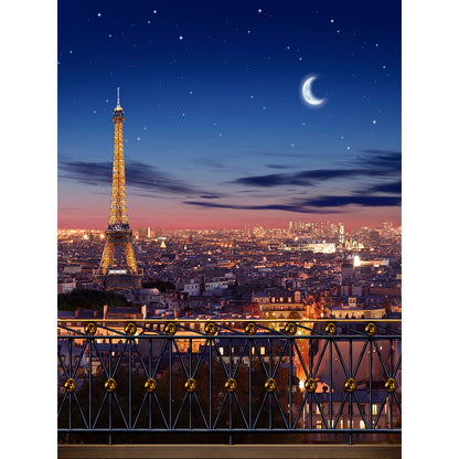 Eiffel Tower At Dusk Photo Backdrop Background 6x8