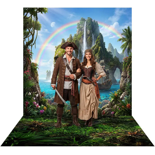 Peter Pan Backdrop, Pirate's Cove Fabric Background Alba Backgrounds