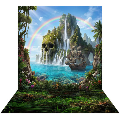 Peter Pan Backdrop, Pirate's Cove Fabric Background Alba Backgrounds