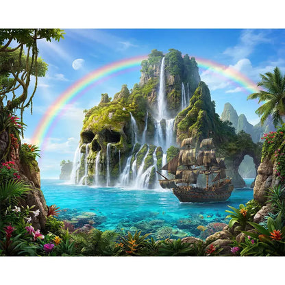 Peter Pan Backdrop, Pirate's Cove Fabric Background Alba Backgrounds