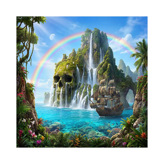 Peter Pan Backdrop, Pirate's Cove Fabric Background Alba Backgrounds