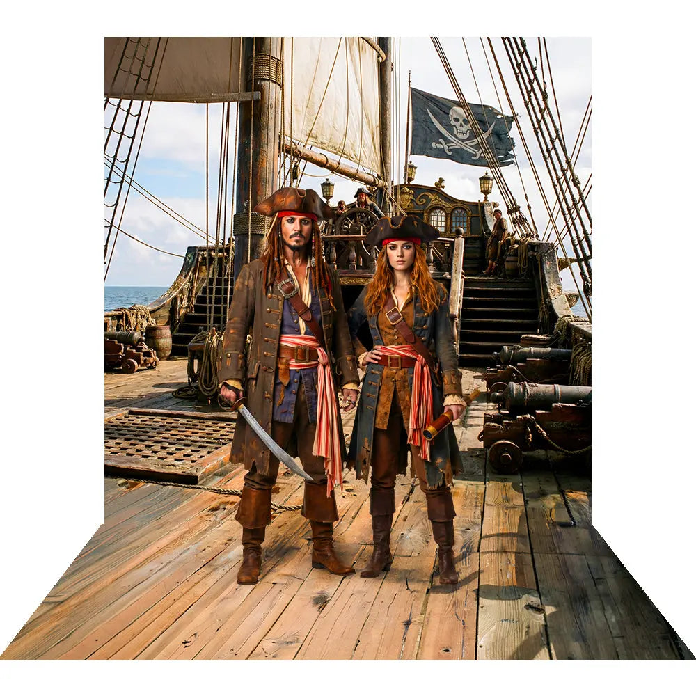 Pirate Deck Backdrop, Peter Pan Decor, Fabric Background Alba Backgrounds