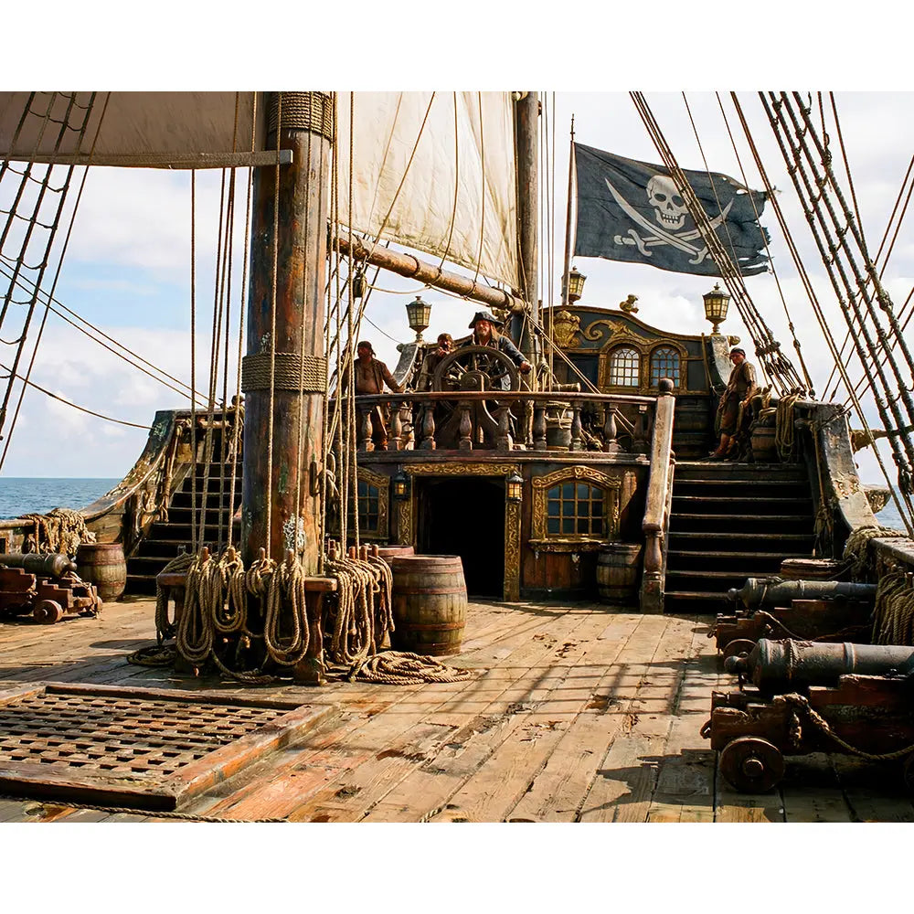 Pirate Deck Backdrop, Peter Pan Decor, Fabric Background Alba Backgrounds