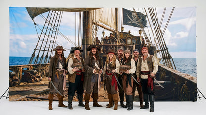 Pirate Ship's Deck, Wide Fabric Background