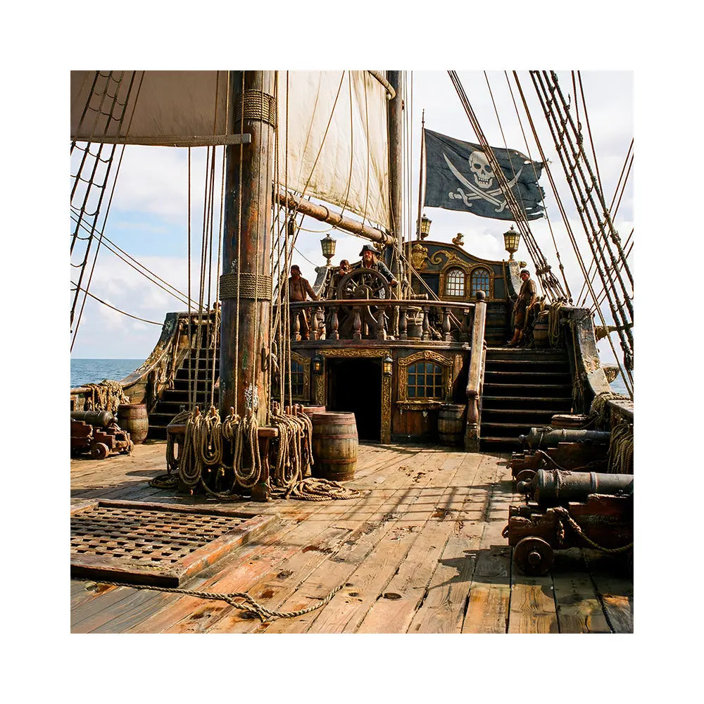 Pirate Deck Backdrop, Peter Pan Decor, Fabric Background Alba Backgrounds