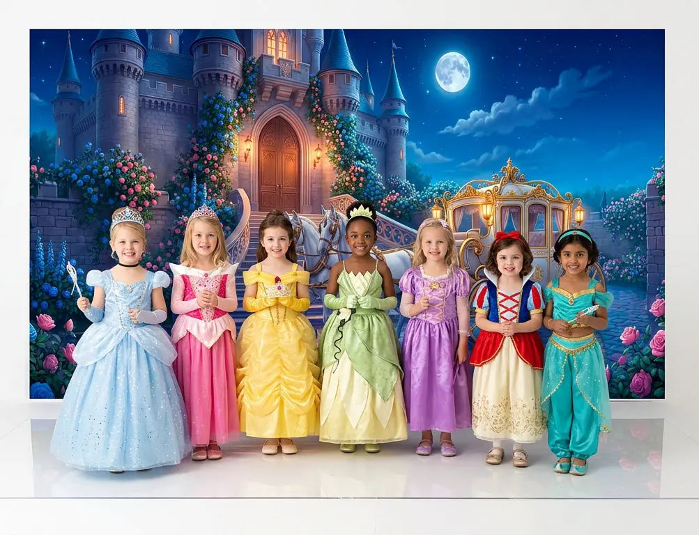 Princess Event Backdrop, Personalized, Kids' Fabric Photo Background Alba Backgrounds
